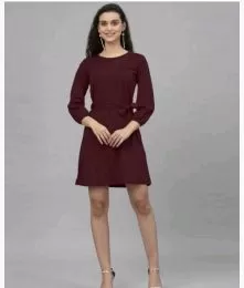 Comfy Crepe Solid Western Dress