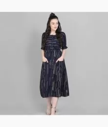 Radiant Rayon Solid Pattern Western Dress