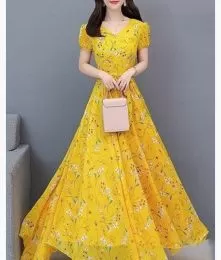 Classy Printed Crepe Western Dress