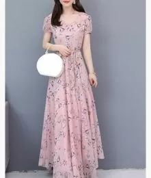 Classy Printed Crepe Western Dress