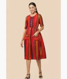 Attractive Rayon Printed Western Dress