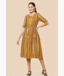 Attractive Rayon Printed Western Dress