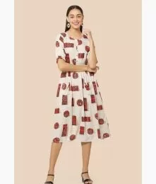 Attractive Rayon Printed Western Dress