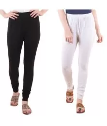 Women Slim Fit Soft Cotton Leggings Pack Of 2
