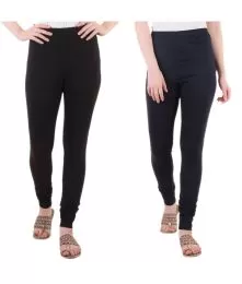 Women Slim Fit Soft Cotton Leggings Pack Of 2