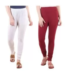 Women Slim Fit Soft Cotton Leggings Pack Of 2