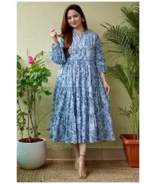 Floral Prints Tiered Dress