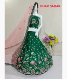 Banglori silk fabric elegantly crafted with resham embroidery in heavy flair