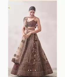 Fawn Paisley Patterned Bridal Lehengas 
