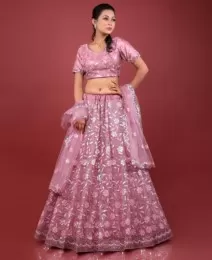 Floral sequin work lehenga choli set.