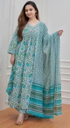 Embroidery Floral Printed Suit Set