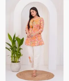 Fabulous Stitched Cotton Patchwork Off-White Co-Ord Set