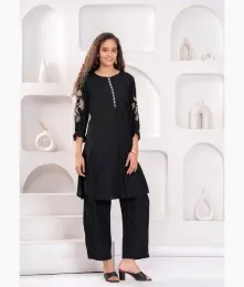 Beautiful Elegant Rayon Black Co-Ord Collection