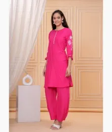Beautiful Elegant Rayon Pink Co-Ord Collection