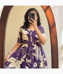 Fabulous Printed Cotton Purple Middi Collection